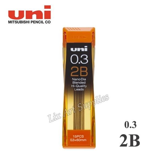 

New Uni Nano Dia Pencil Lead 0.3 mm 2B / Isi Pensil Mekanik 2B - 0.3 mm