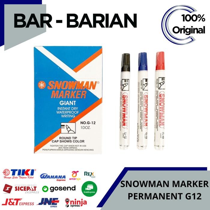 

New ECERAN SPIDOL PERMANENT SNOWMAN MARKER G12 / SPIDOL MARKER MURAH