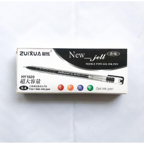 

New (12pc) PULPEN GEL ZUIXUA / PEN GEL HITAM / BALLPOINT NEW JELL JARUM TIP 0.4mm