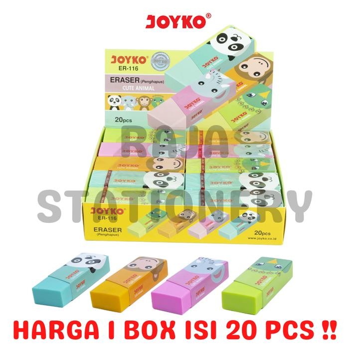 

New JOYKO ERASER KID PENGHAPUS JOYKO BESAR MOTIF HEWAN LUCU ER-116 [20PCS]