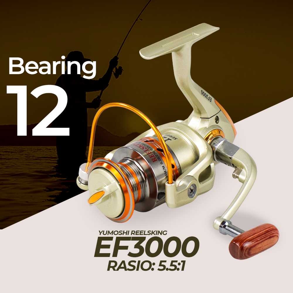 Yumoshi Reelsking Ef3000 Reel Pancing Spinning 12 Ball Bearing
