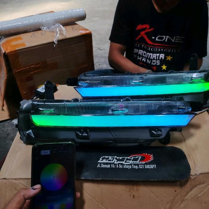 DRL bemper depan all New FORTUNER 2022 full RGB sein Running