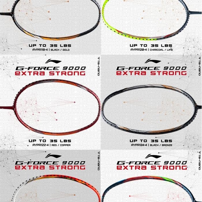 NEW COLOR  RAKET BADMINTON LINING G FORCE 9000 EXTRA STRONG ORIGINAL TERMURAH