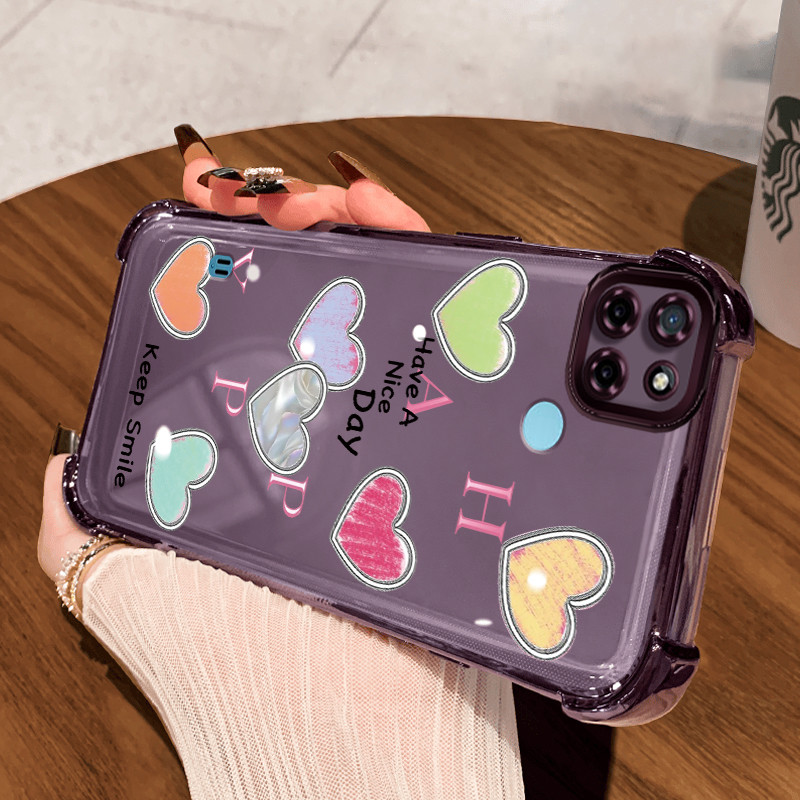 Casing Hp untuk Realme C21Y Realme C25Y C21 C15 Case Casing Cinta berwarna pola Silikon Softcase HP 