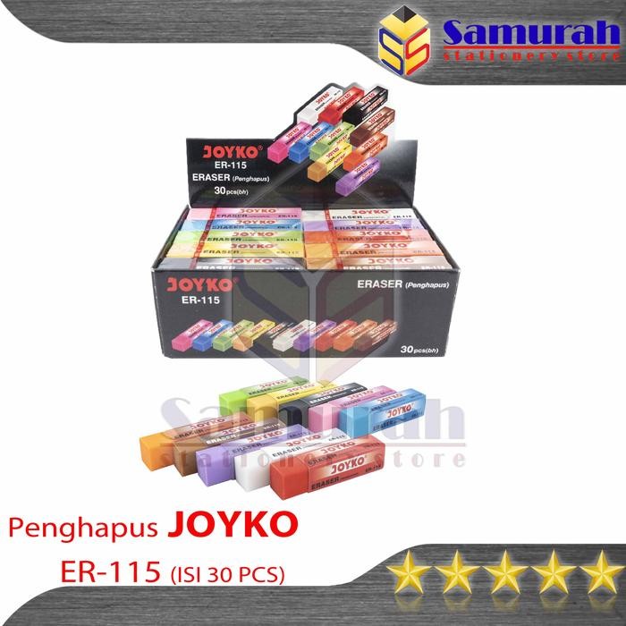 

New Penghapus Pensil Joyko ER-115 Tanggung ( 30 Pcs ) / Eraser ER 115 Colours / Hapusan Stip Pencil