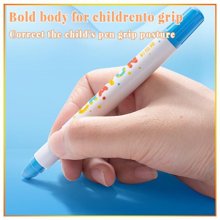 

In StockWashable Silky Crayon 36 / 48 Warna Colorful Bucket Krayon Mewarnai Alat Warna Set Anak Wipe