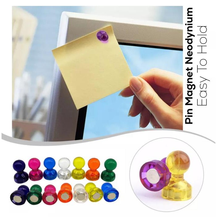 

New Pin Magnet Neodynium Memo Kulkas Whiteboard Papan Tulis Kantor