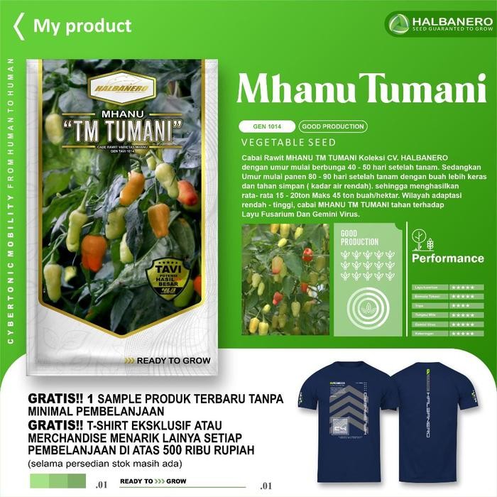 Lionmarket Benih Cabai Mhanu Tm Tumani - Halbanero