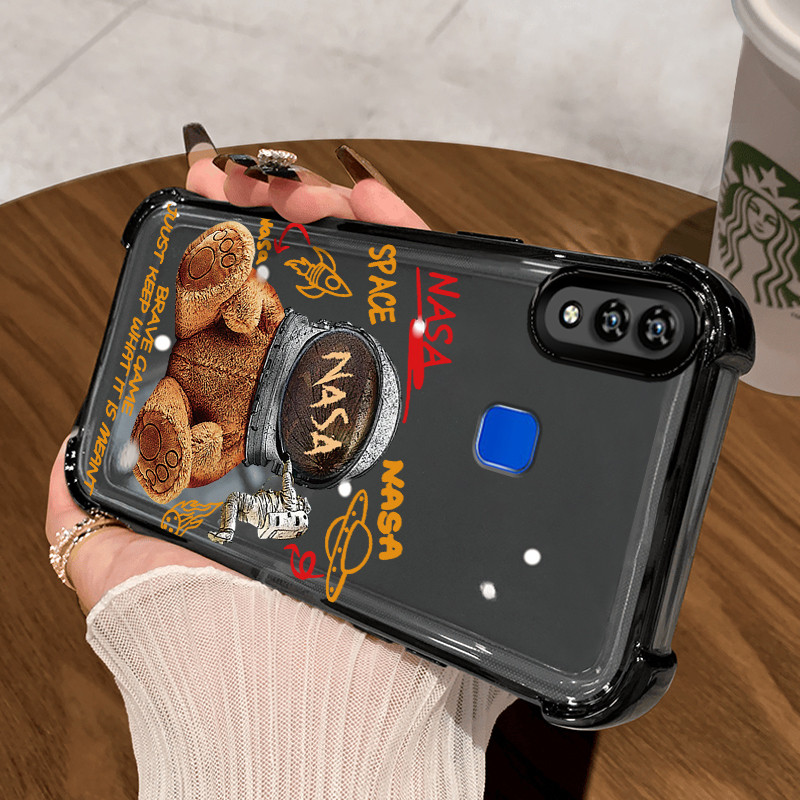 Casing Hp untuk VIVO Y91 Y91i Y93 Y95 Y91C Y1s Y90 Case Beruang NASA Kasing Perlindun Anti-Drop airb