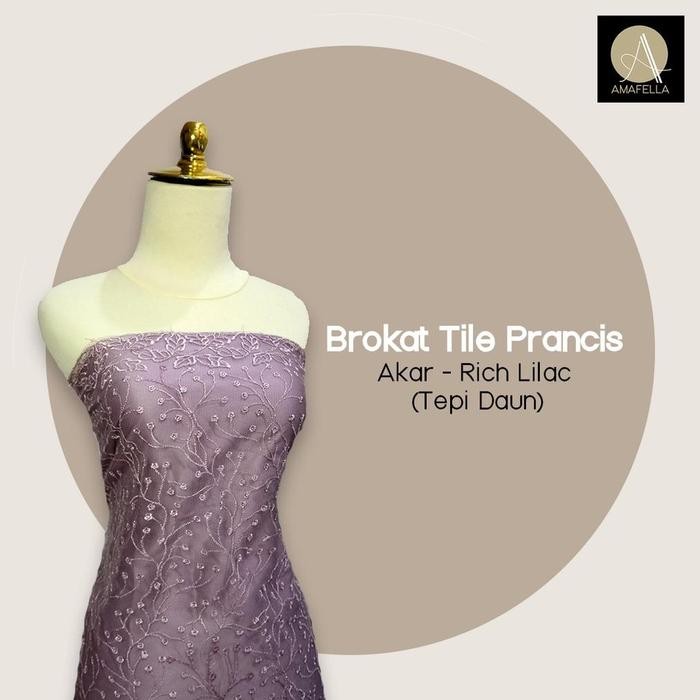 s 1/2 meter Kain Brukat Brokat Tile Prancis Bahan Kebaya