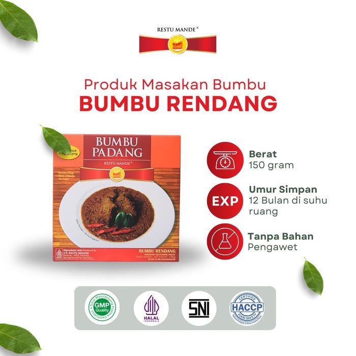 

Baru Bumbu Rendang Padang Restu Mande Kemasan 150g - Bumbu Masak Pedas