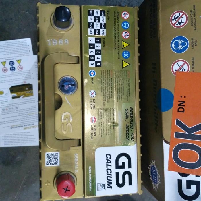 aki mobil battery GS astra type calcium 65B24LS 12v - 55ah