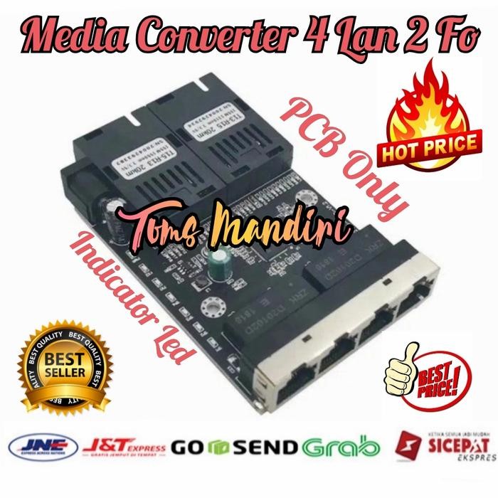 Board Only Media Converter 2 SC + 4 Lan