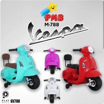 Mainan Anak Perempuan laki Motor Listrik AKI VESPA MINI PIAGGIO M788