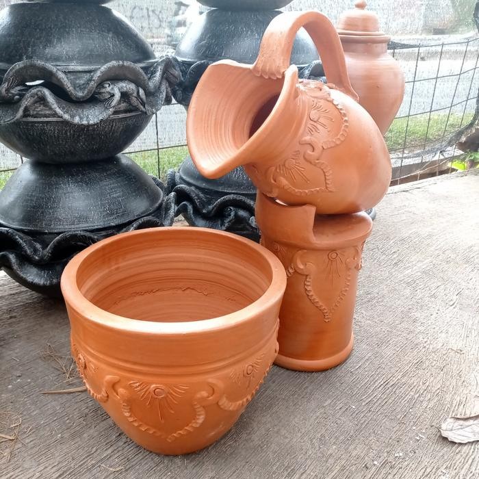 Pot Air Mancur Syurga Versi Tanah Liat - 1 Paket