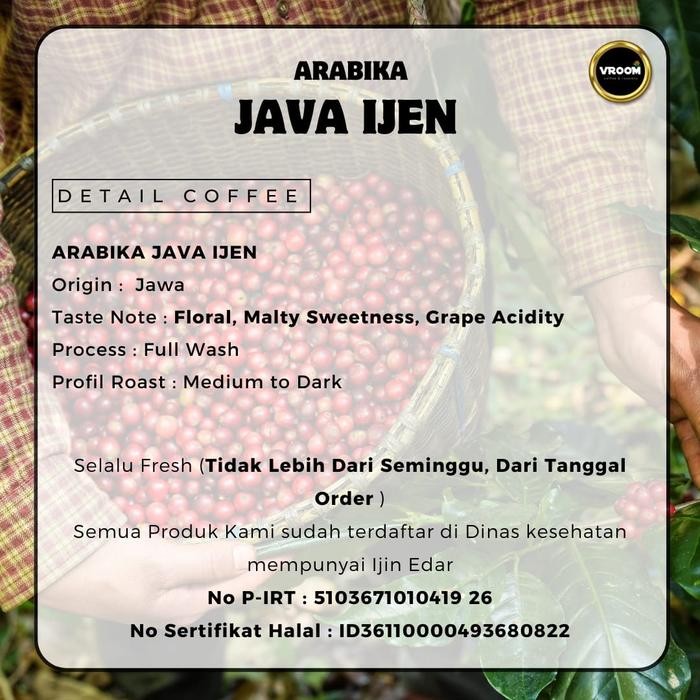 

Coffee Arabica Java Ijen Roasted Bean Arabika Kopi Biji Matang Bubuk 1Kg