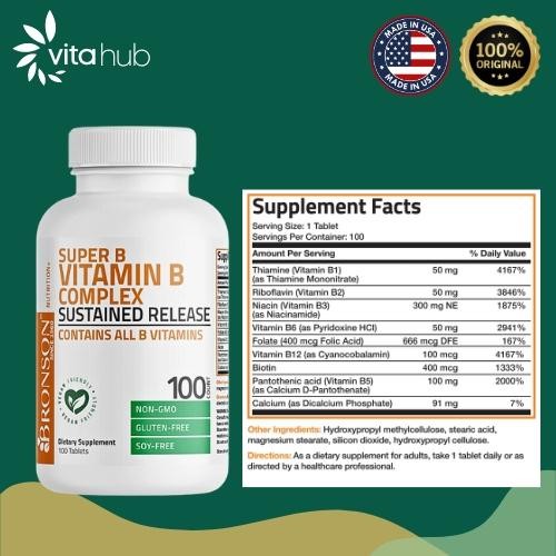 Bronson - Vitamin B Complex Sustained Release 100TABS
