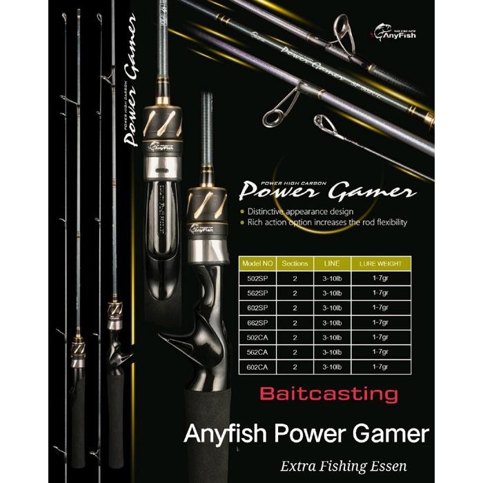 Joran Ul Anyfish Power Gamer Baitcasting Solid Carbon Sangat Lentur
