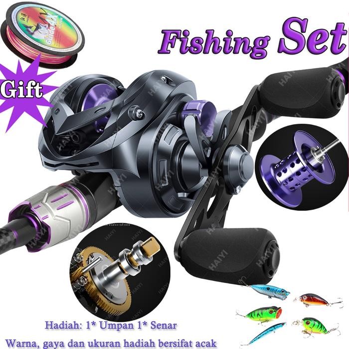 Joran Pancing 1 Set, 1 Set Joran Dan Reel Bc, Bc Set Joran Pancing 165M/180M/210M 2 Bagian Pancing