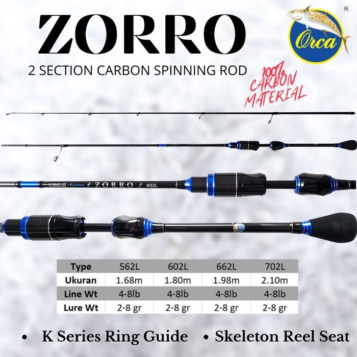 Joran Orca Zorro Bahan Carbon Rod Casting Murah Berkualitas