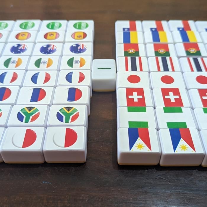 Mahjong Flag Game Board Merge Country Seaside Escape Game Balok