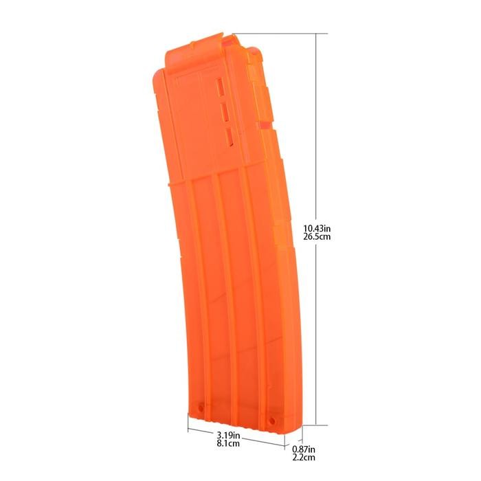 Clip Nerf Gun Magazine / Tempat Peluru Nerf 15 Transparent Orange