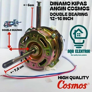 DINAMO KIPAS ANGIN COSMOS DOUBLE BEARING 12-16 INCH KAPASITOR 1,5 UF DINAMO MESIN KIPAS ANGIN