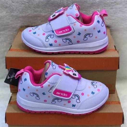 sepatu sneaker anak perempuan Ando unicorn Elina paud tk