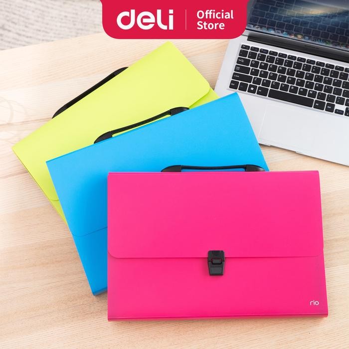 

1YFS Deli Eb40402 Expanding File-Rio Buckled W/Handle Fc 13P 3C