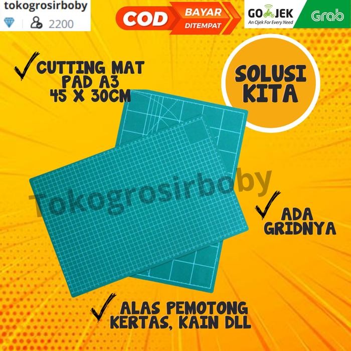 

ID WORK CUTTING MAT PAD ALAS POTONG GRID A3 45 X 30CM GREEN