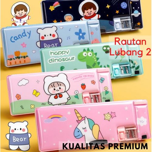 

ID KOTAK TEMPAT PENSIL MAGNET KARAKTER 2 SISI RAUTAN PENCIL CASE PC0017 STATIONERY PLASTIK