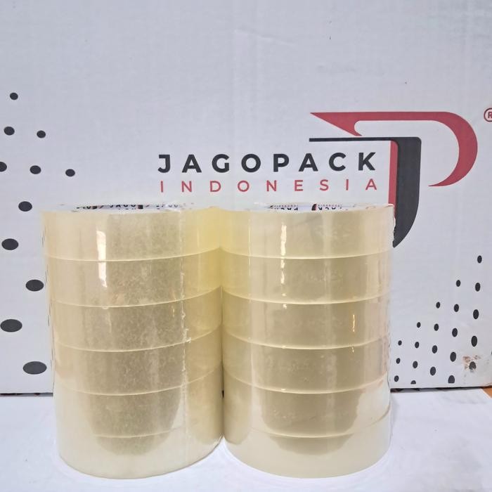 

ID 1 LUSIN / 12 PCS - LAKBAN ISOLASI 24 MM X 90 YARD - JAGO PACK INDONESIA