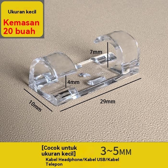 

ID (20PCS) KLIP KABEL TEMPEL 3M ISI 20PCS PENJEPIT KABEL KLEM KABEL CLIP CABLE WIRE ORGANIZER