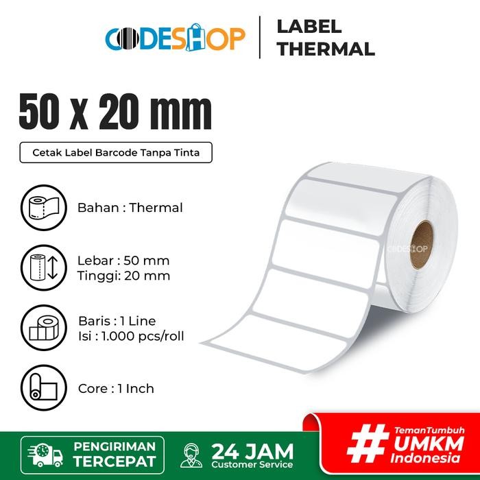 

KOIC Label Thermal 50 X 20 / 50X20 Mm / 50X20Mm / 5 X 2 Cm 1000 Pcs