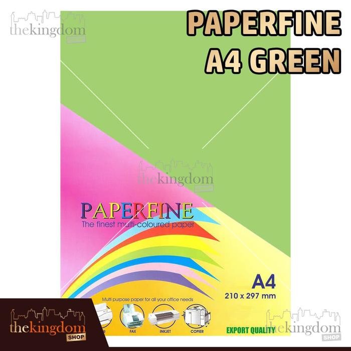 

KOIC Paperfine Kertas Hvs Warna A4 Green Hijau Ijo / Isi 100 Lembar 190