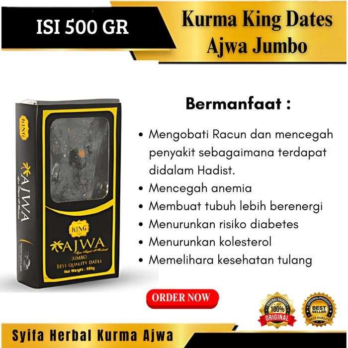 

kurma king ajwa 500gr - al madinah premium dates shopee stok terbatas