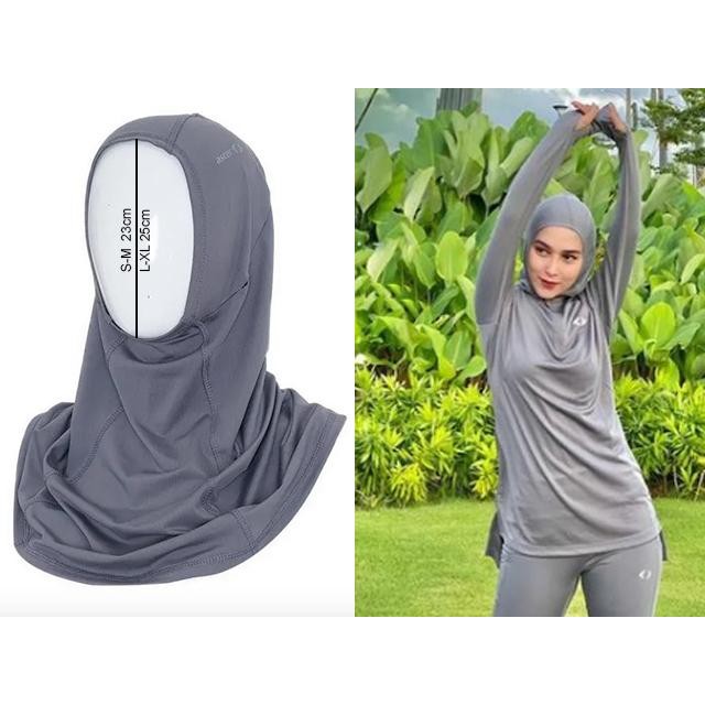 Jilbab Astec Amani Hijab Sport Women Grey *BEST SELLER