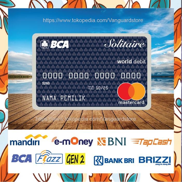 Terbaru Kartu Emoney Solitaire BCA, Mandiri, BRI, BNI - 1 Sisi