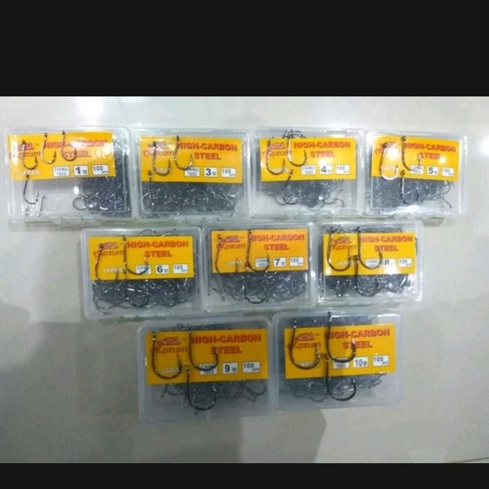 Kail Pancing Kazurri Kotak Carbon Steel 1053 1054 Kazuri 1 Box Kotakan