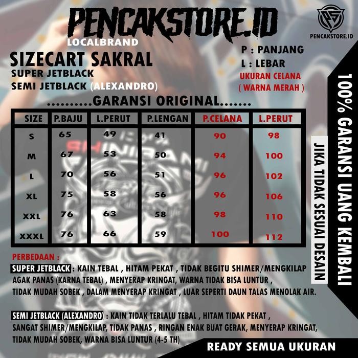 SAKRAL PSHT SUPER JETBLACK Dan JETBLACK / alexandro ORIGINAL (halus) polos sakral murah sakral