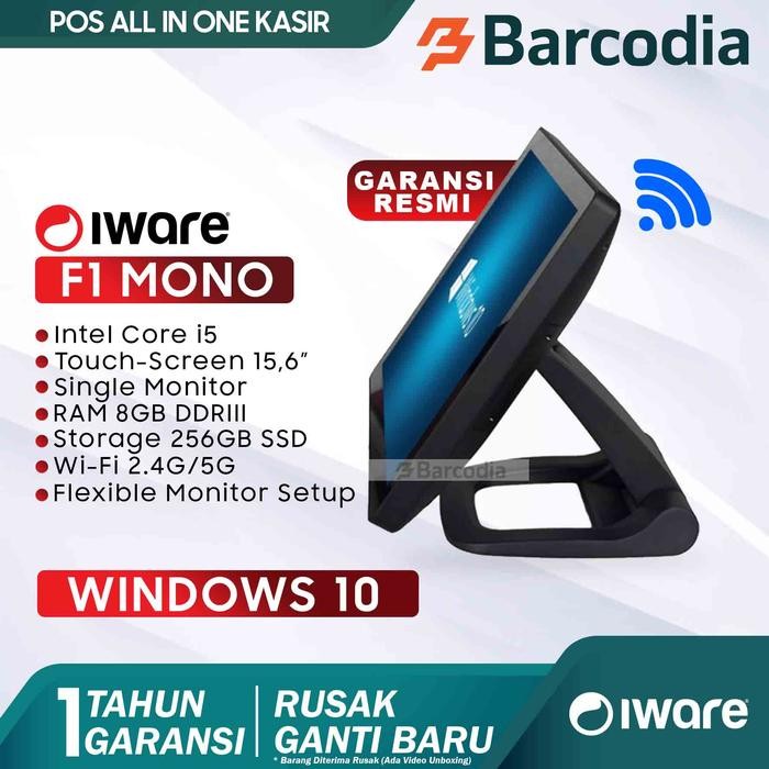 Mesin kasir PC POS All in One Iware F1 Mono Intel Core i5 RAM 8/256GB Touchscreen Win 10