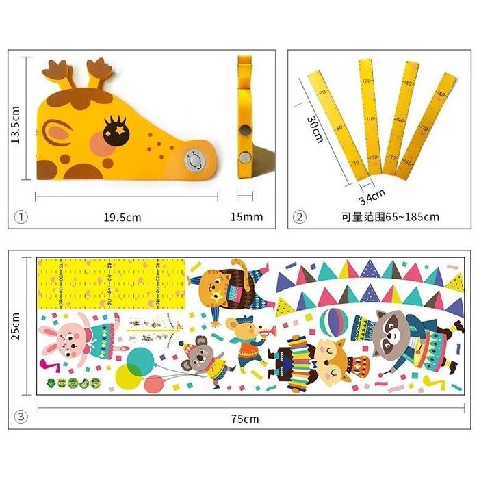 Baru Meteran Tinggi Badan Magnet & Musik - Desain Lucu Anak Motif Karakter