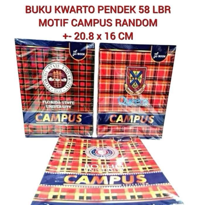 

New Buku Tulis PENDEK 58 Lembar Kwarto CAMPUS Isi 10 Buku