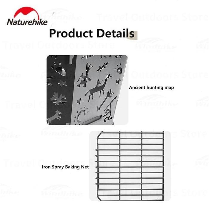 TUNGKU FIRE PIT GRILL BBQ KAYU BAKAR CAMPING NATUREHIKE CNH22CJ036