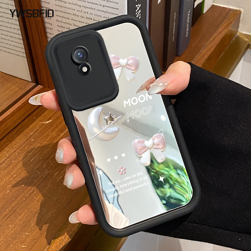 YIWSBFID Casing Hp Untuk VIVO Y02 VIVO Y02A VIVO Y02T Case Casing pola Busur dan Bulan Kasing HP Ces