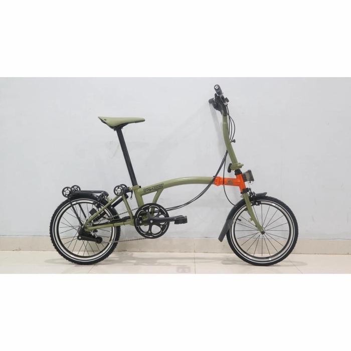 sepeda lipat element pikes gen 2 nature green orange 16 inch