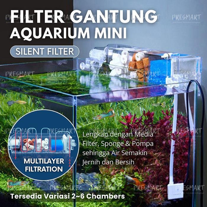 SIAP KIRIM HANGON FILTER GANTUNG AKRILIK EXTERNAL AQUARIUM IKAN KECIL & BESAR