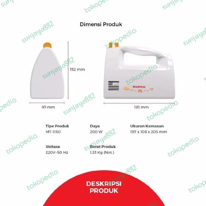 Mixer Maspion Mixer Maspion Mt-1150 Handmixer