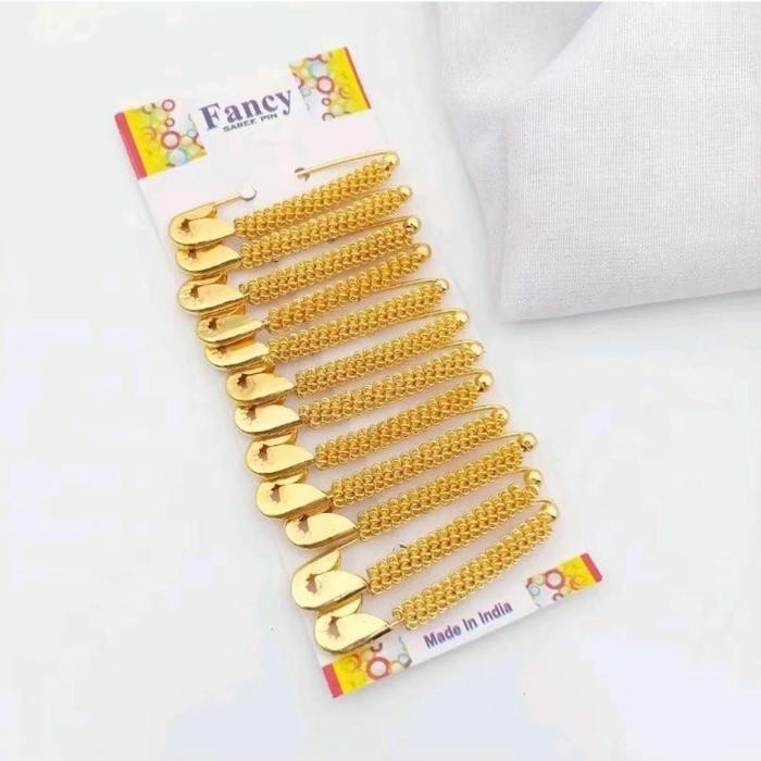 12 Pcs Peniti Hijab Dagu Model Etnik Mewah dan Berkualitas - Kerudung, Wanita, Muslim