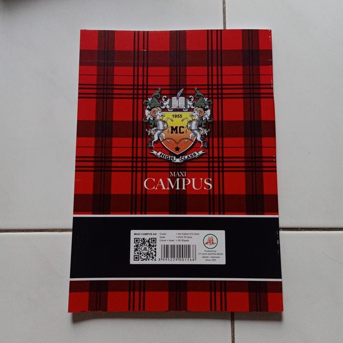

Khusus Gosend! Buku Tulis Maxi Campus Aa 50 Lembar 1 Pack Isi 10 Buku